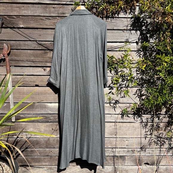 Zara - Grey Long Sleeve Maxi Shirt Dress Size L - Picture 5 of 6